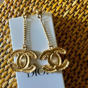 Vintage CC Gold Dangle Earrings